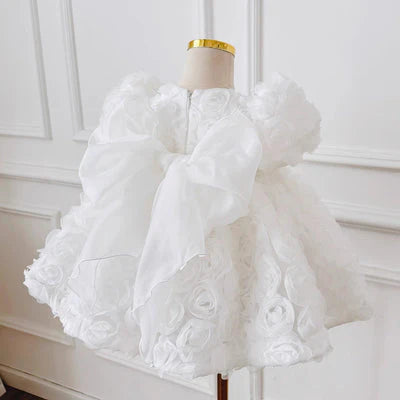 Children's Dress White Flowers