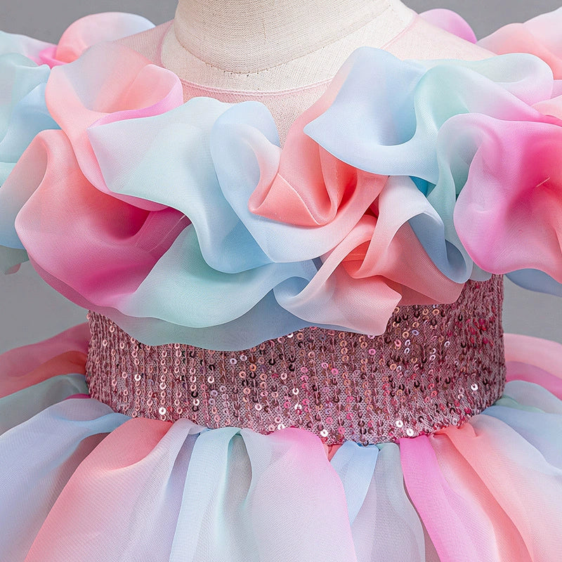 Colors Puffy Children's Party Dress