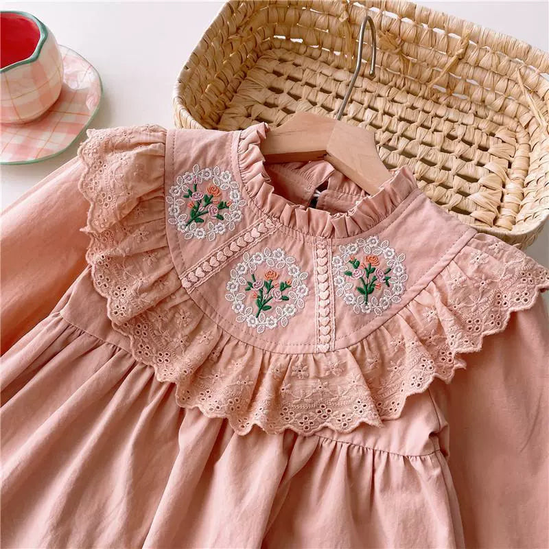 Children's Dress with Embroidered Flowers