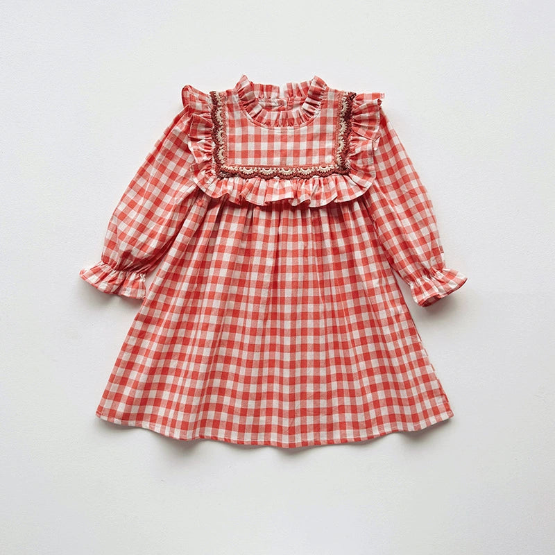 Children's Plaid Collar Dress