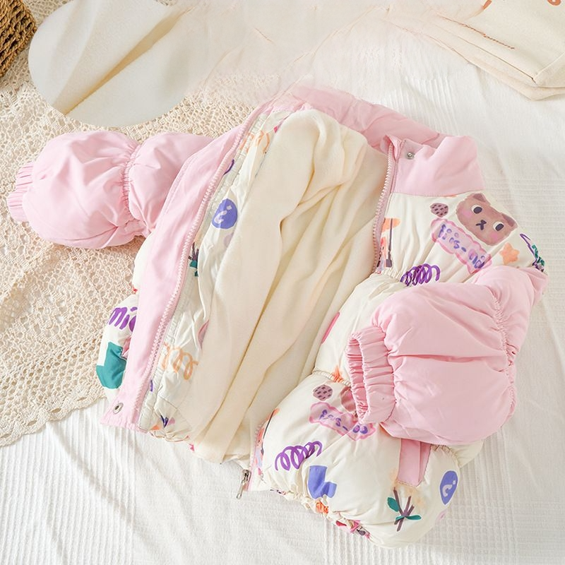 Super warm children's coat with teddy bears