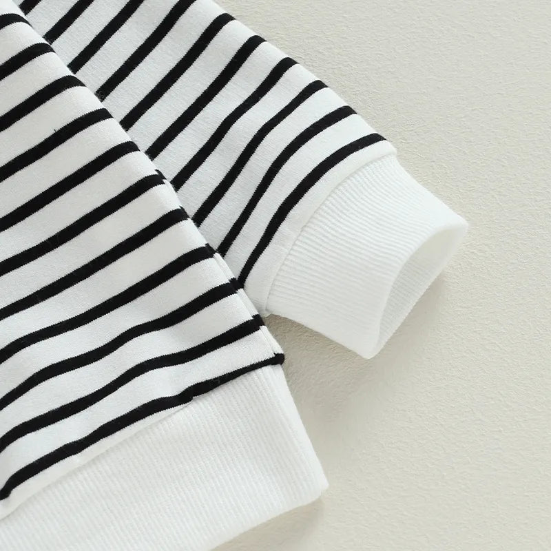 Pullovers Stripe Long-Sleeved Sweatshirt Warm Winter Tops Halloween