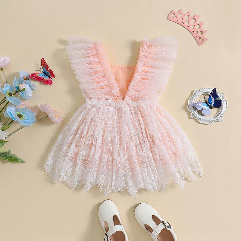 Vestido Infantil Mariposas y Tul
