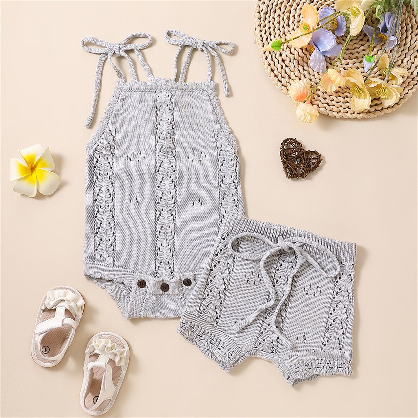 Conjunto vintage de bebé de 2 piezas