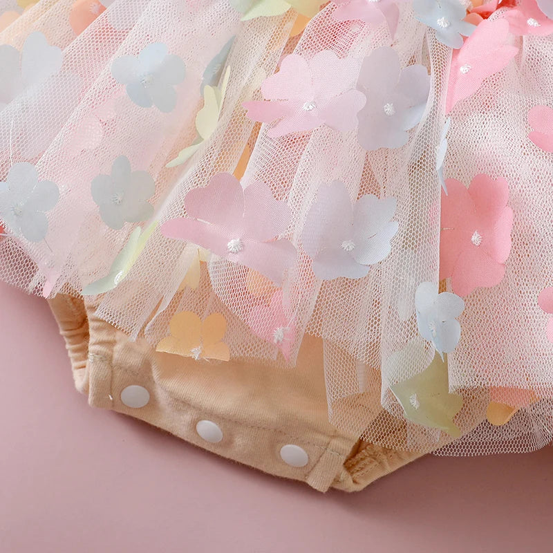 Body Infantil Flores Colores + Lazo
