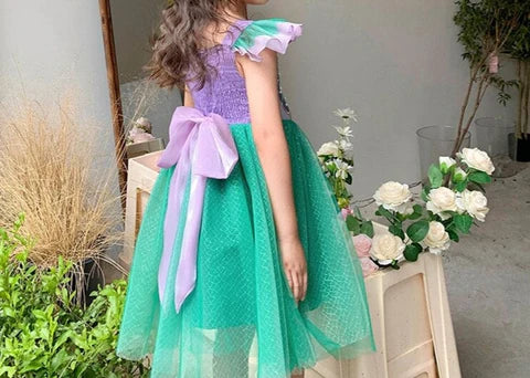 Vestido de fiesta de sirena con lazo
