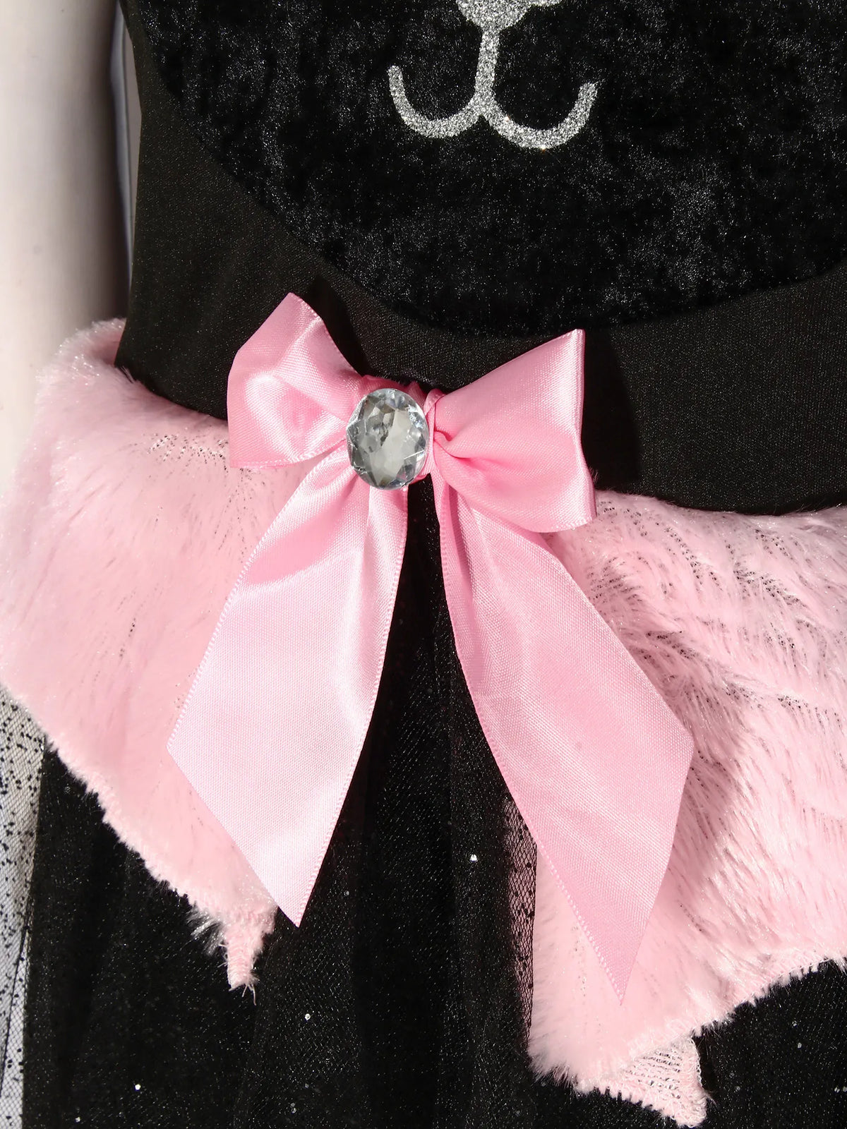 Kids Girls Cat Costume Short Sleeve Mesh Tulle Dress