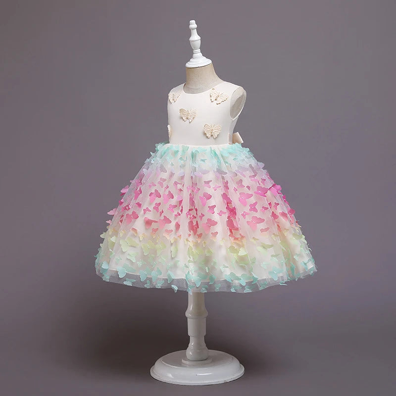 Vestido de fiesta infantil de mariposa