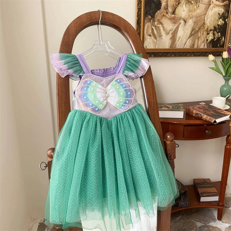 Vestido de fiesta de sirena con lazo