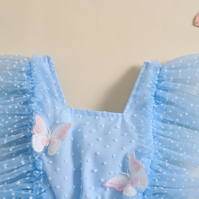 Vestido Infantil Mariposas y Tul