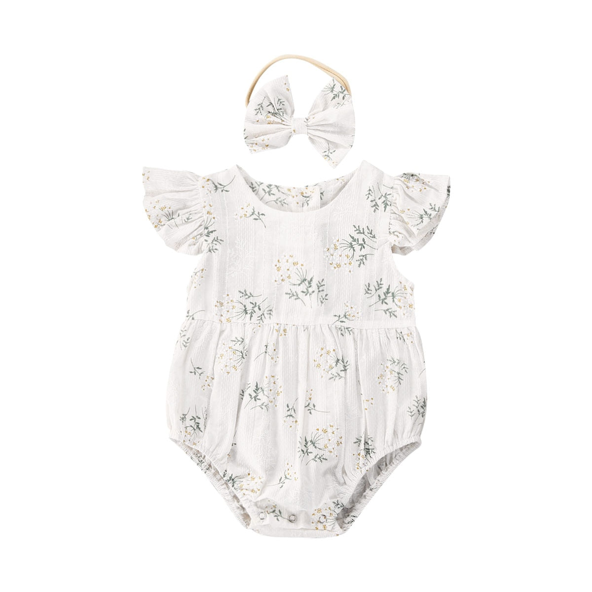 Body de bebé con flores + diadema