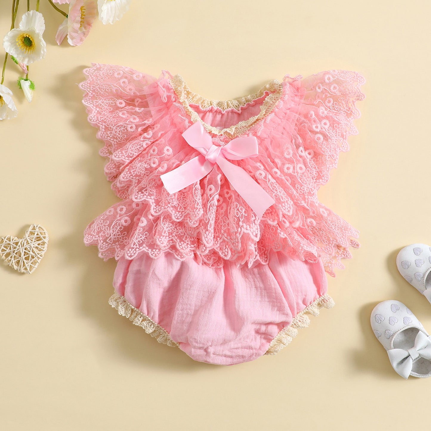 Body de encaje floral para bebé