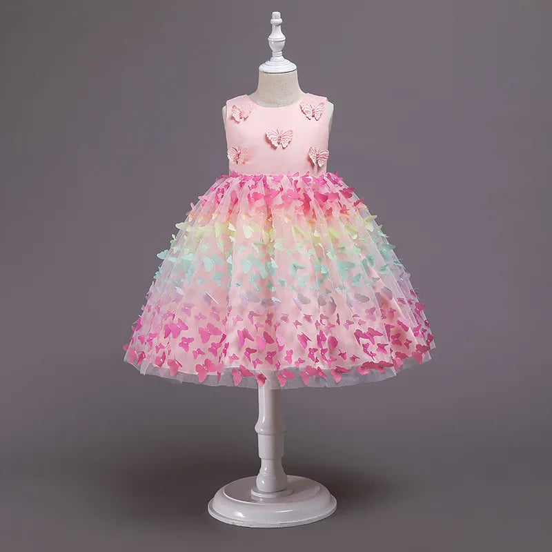 Vestido de fiesta infantil de mariposa