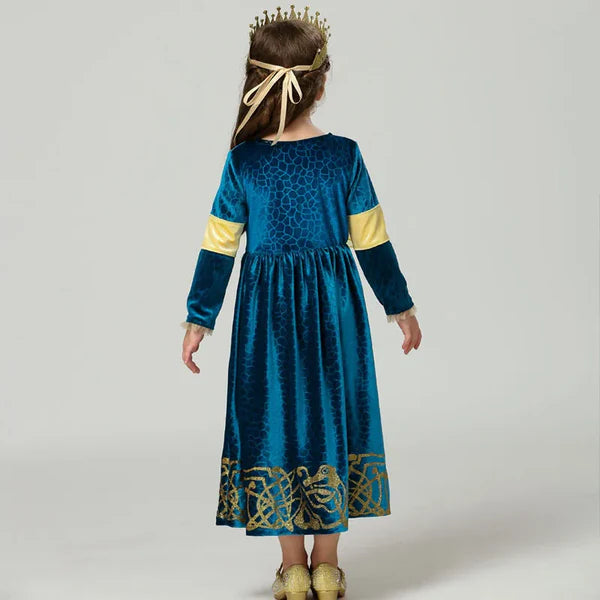 Blue and Yellow Princess Dress for Kids