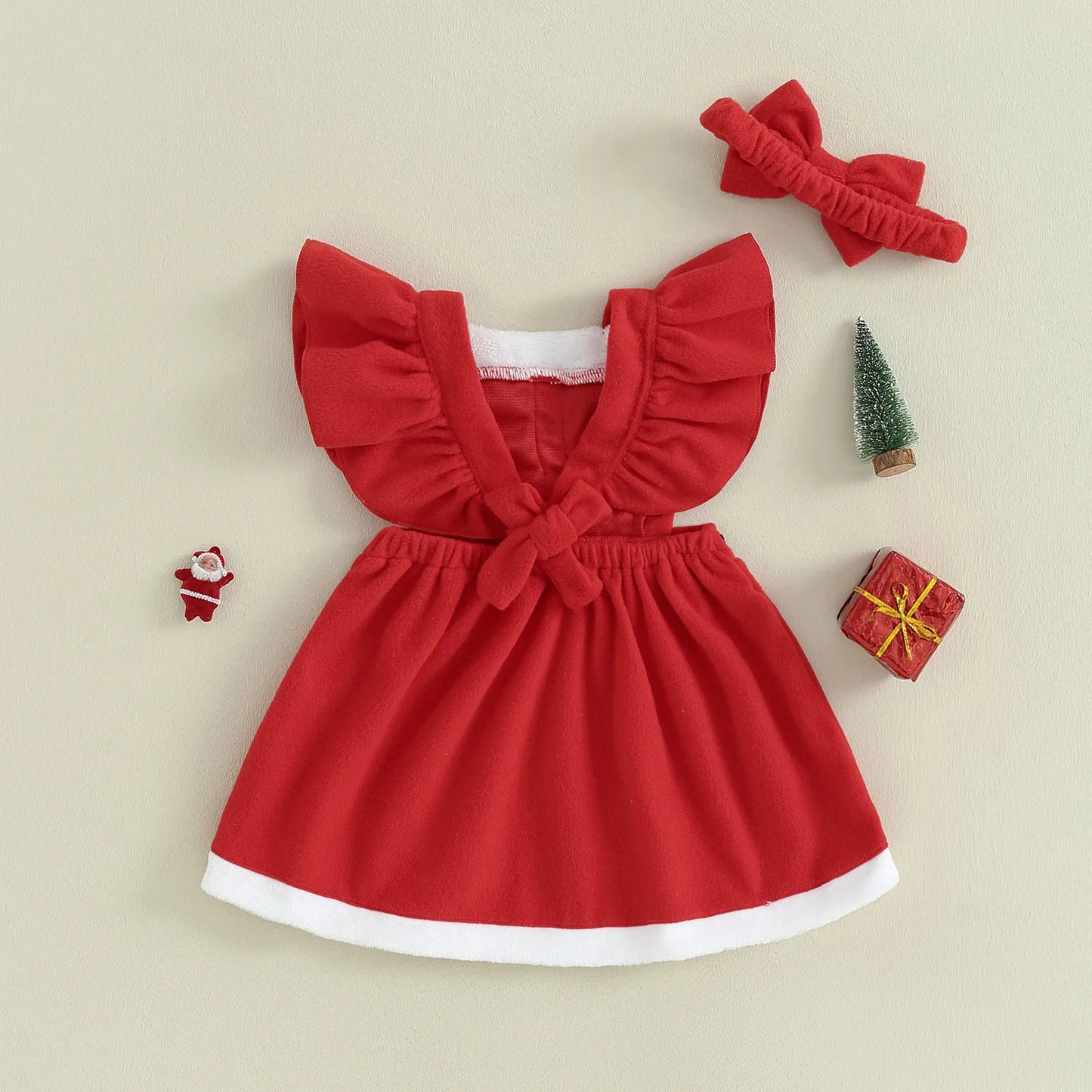Vestido infantil de Mamá Noel + diadema