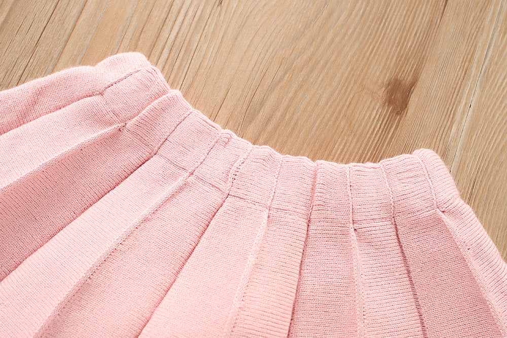 Conjunto infantil corazones Falda + blusa fría