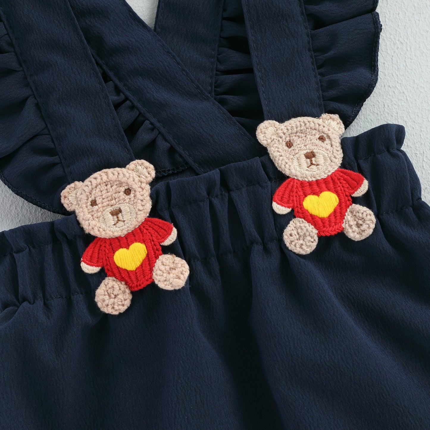 Vestido azul infantil con osos