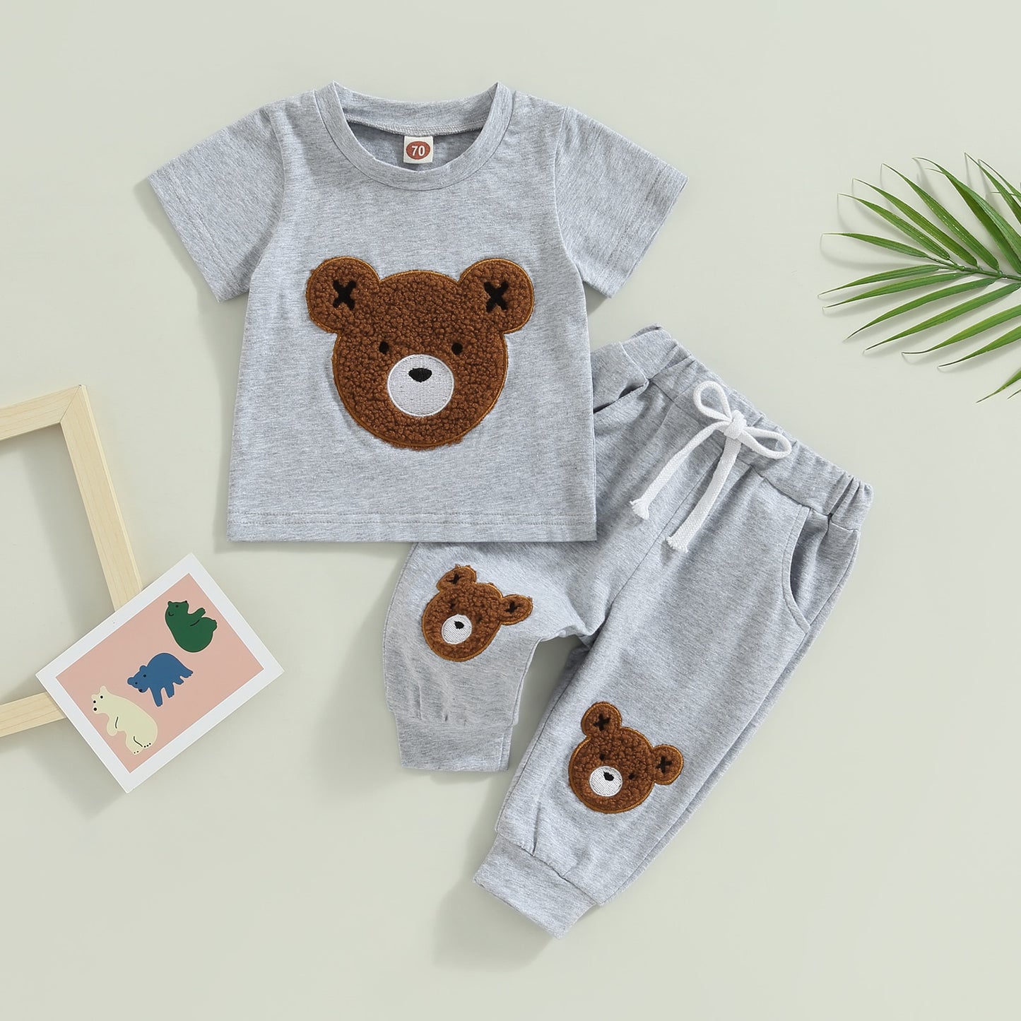 Conjunto básico de bebé niño con osito