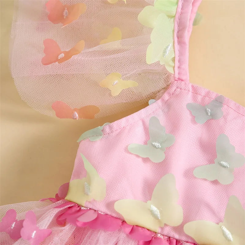 Vestido Infantil Mangas Mariposas Pequeñas