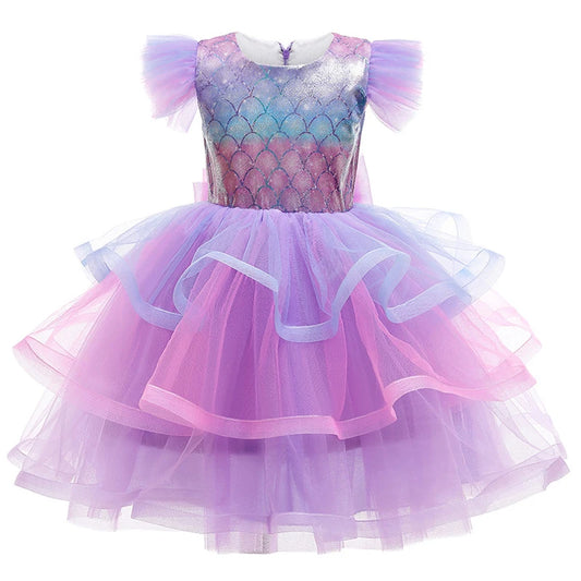 Vestido de fiesta infantil de sirena