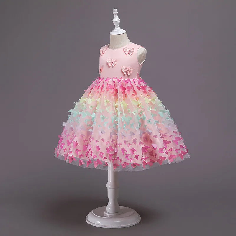 Vestido de fiesta infantil de mariposa