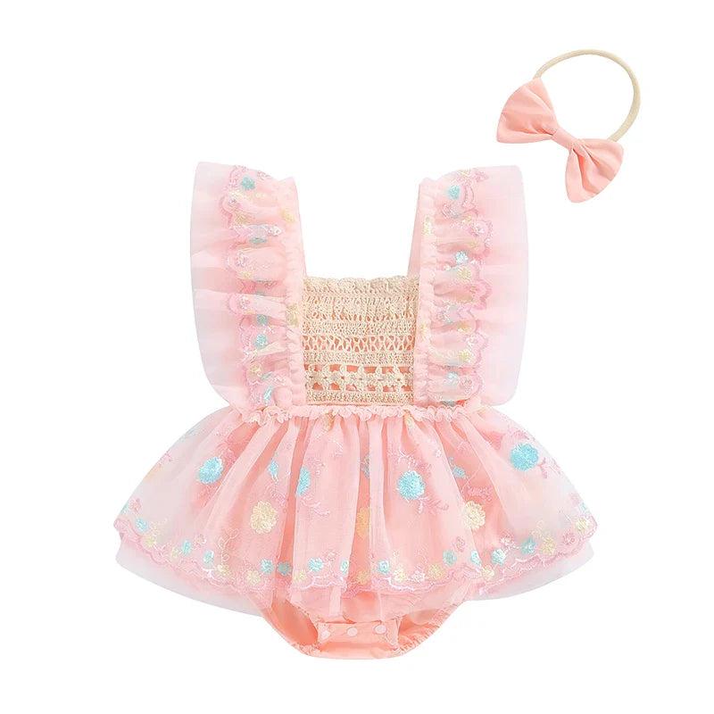Body Infantil Bordado Florzinhas