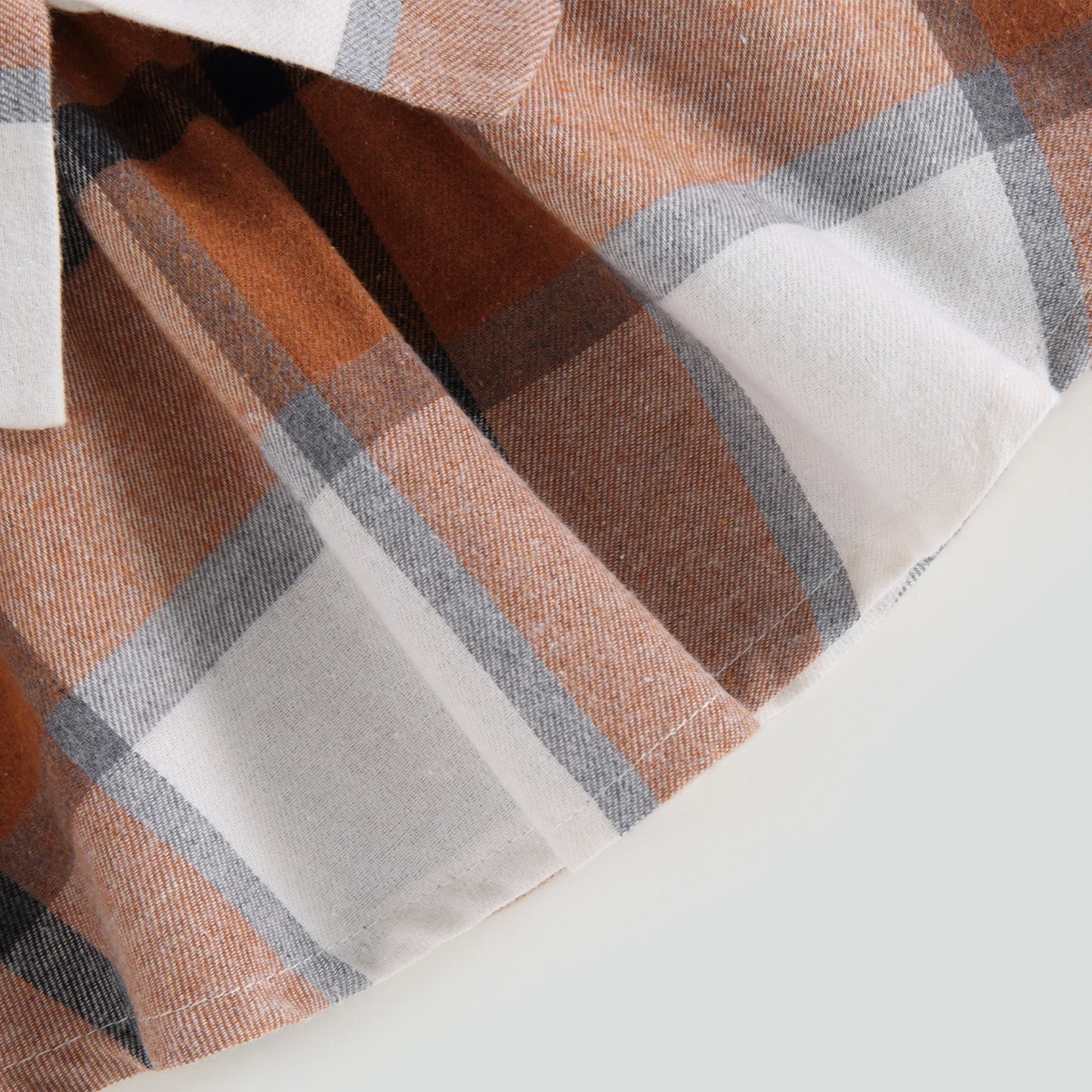 Children's set with checkered brown skirt