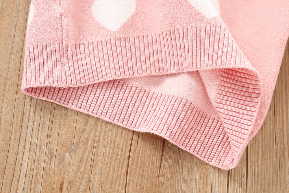Conjunto infantil corazones Falda + blusa fría