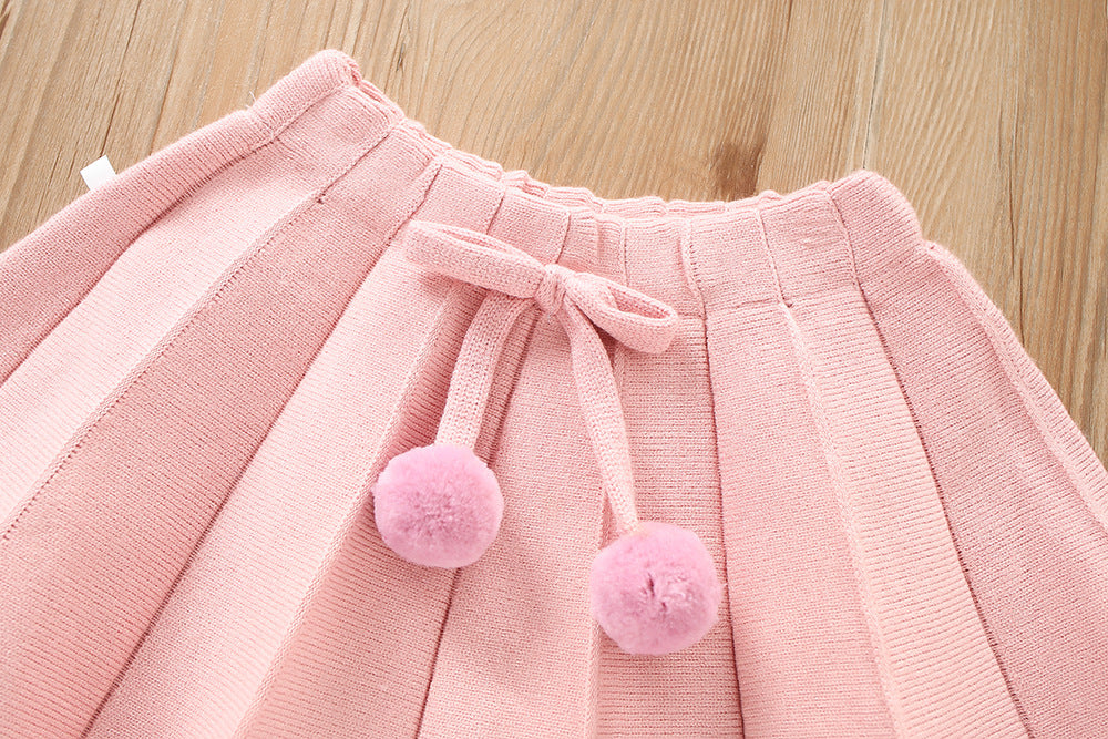 Conjunto infantil corazones Falda + blusa fría