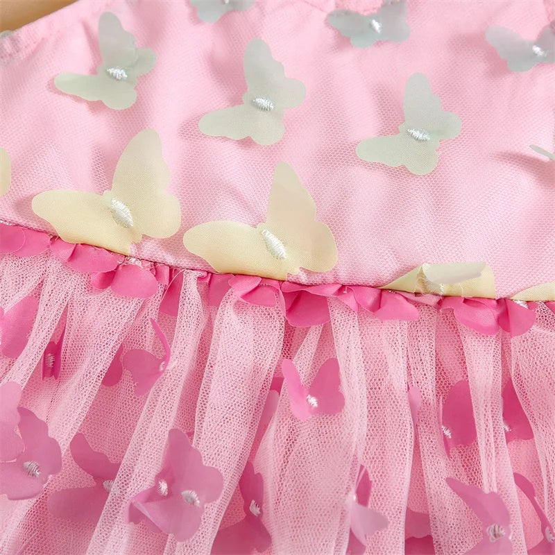 Vestido Infantil Mangas Mariposas Pequeñas
