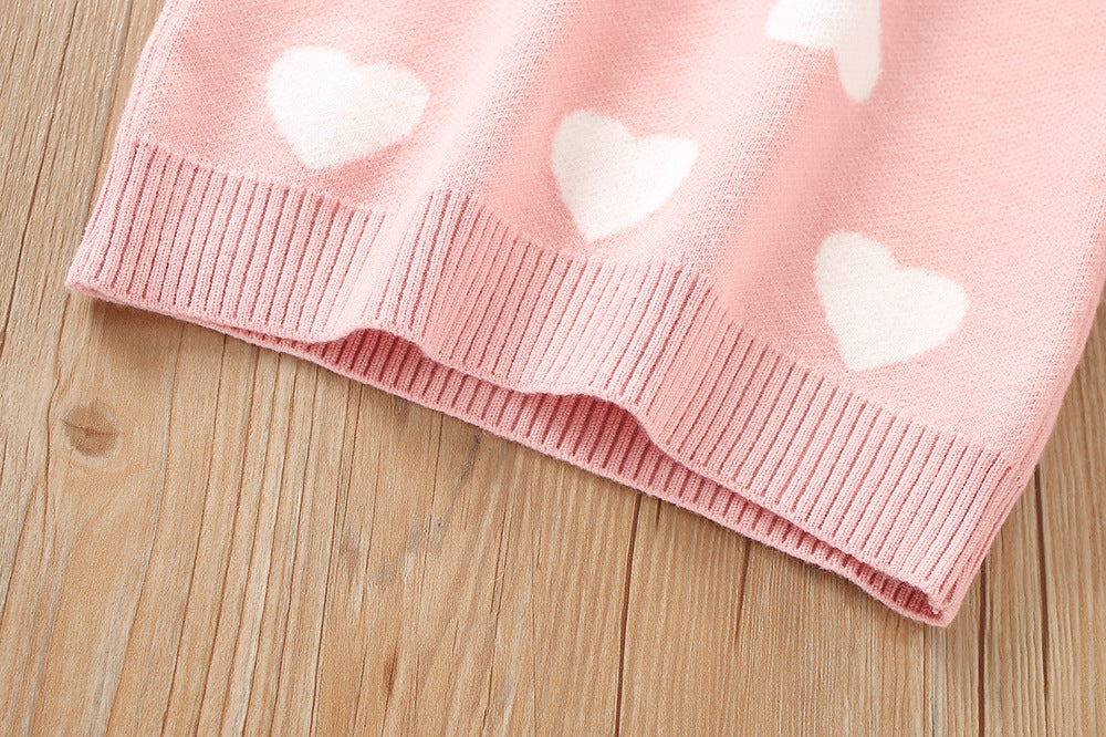 Conjunto infantil corazones Falda + blusa fría