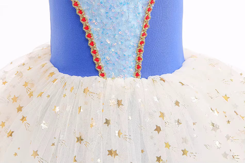 Blue Party Dress with Sparkling Tulle