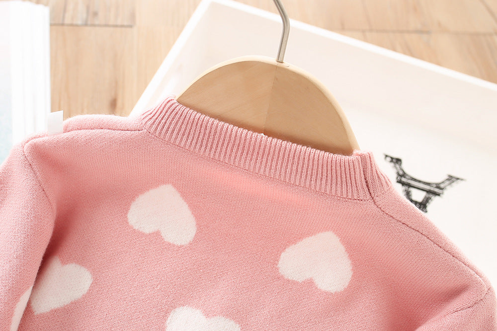Conjunto infantil corazones Falda + blusa fría