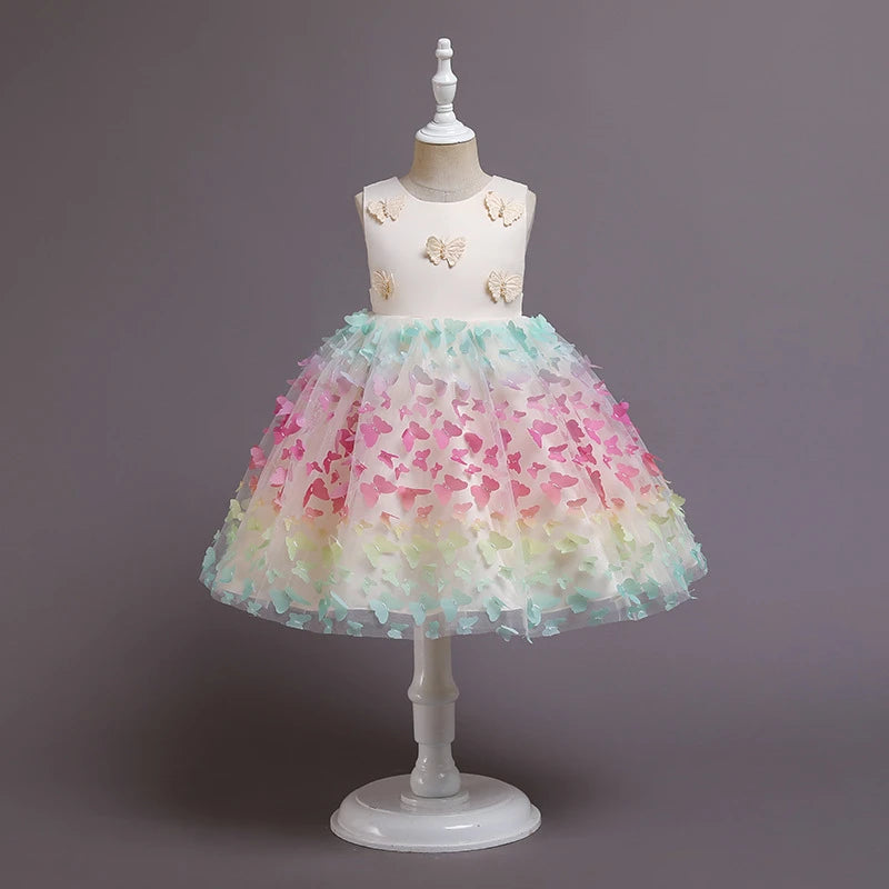 Vestido de fiesta infantil de mariposa