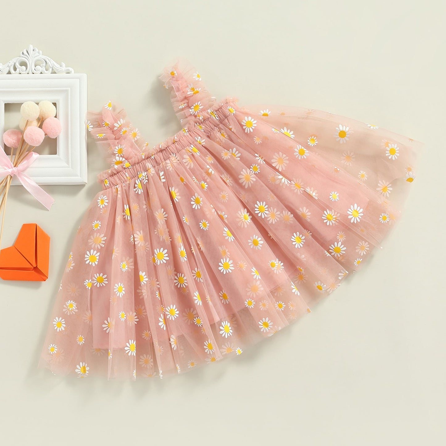 Children's Tulle Dress with Daisies