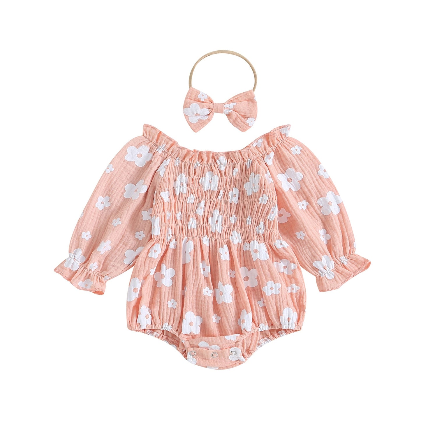 Body infantil florido + diadema