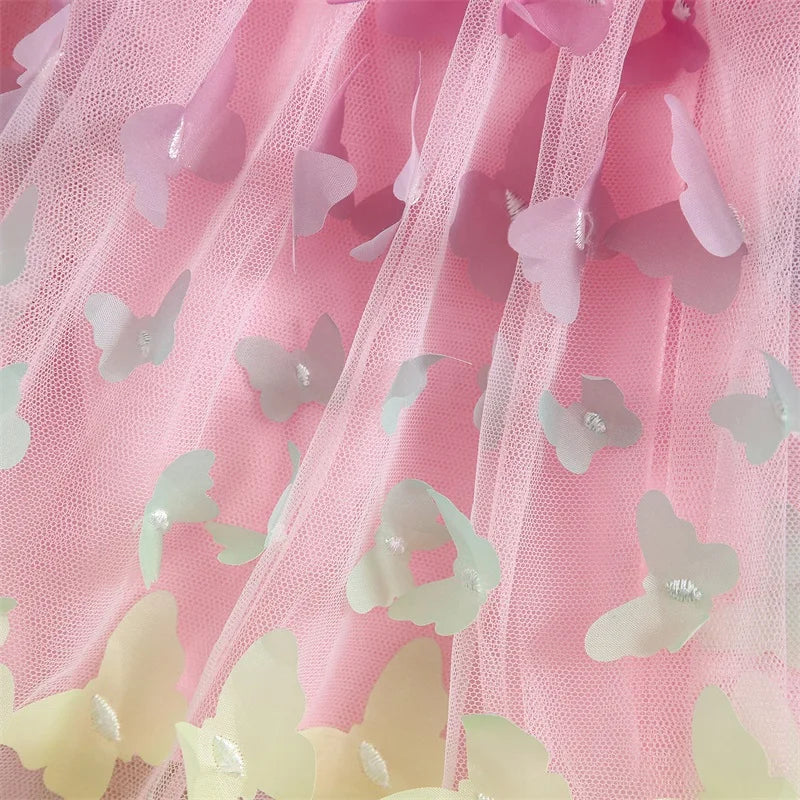 Vestido Infantil Mangas Mariposas Pequeñas