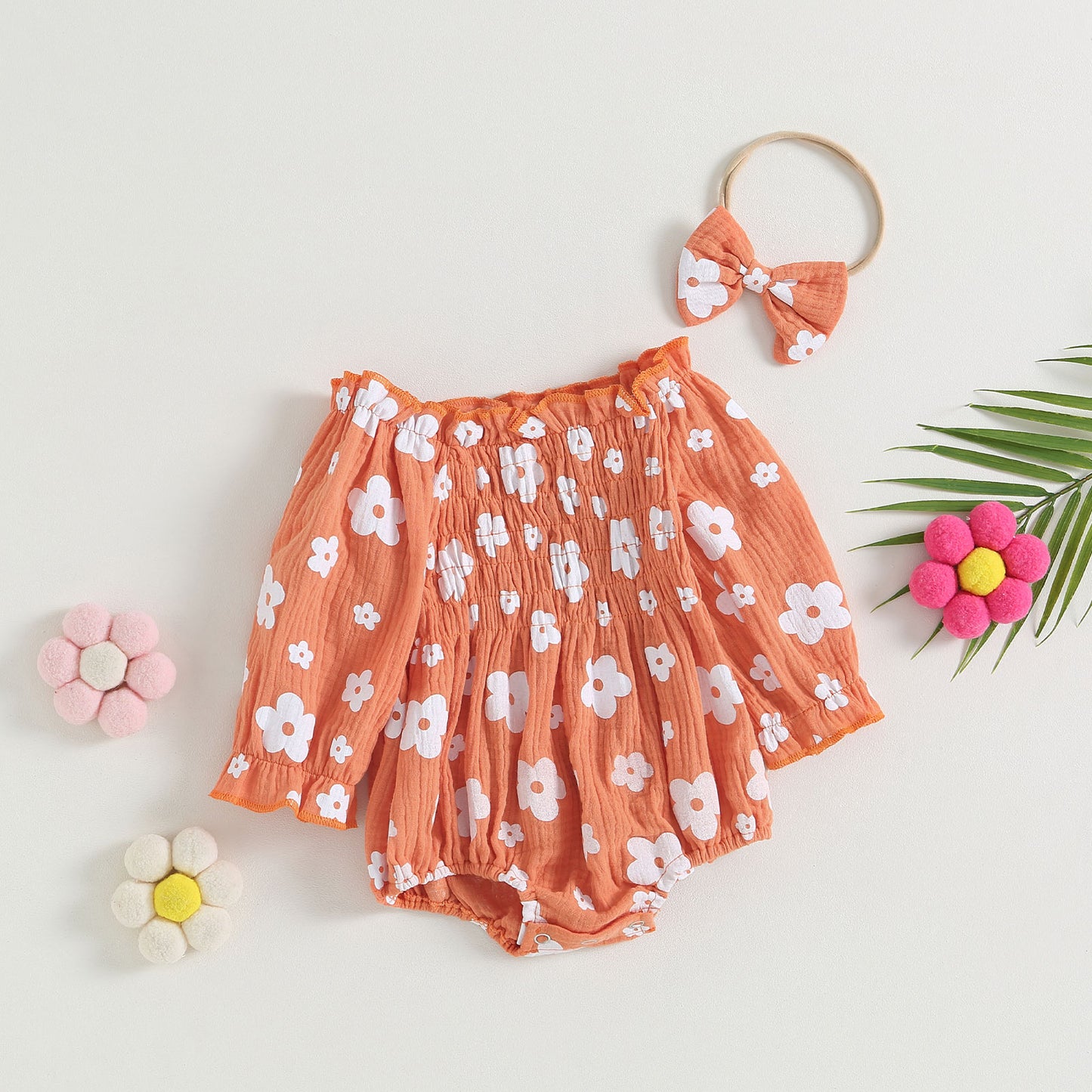 Body infantil florido + diadema