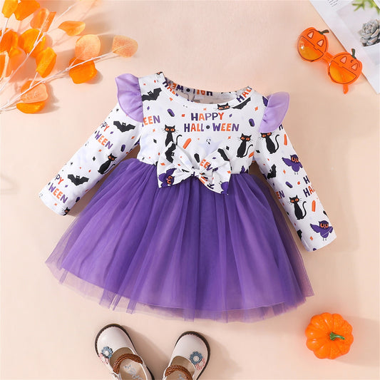 Vestido infantil de Helloween con lazo