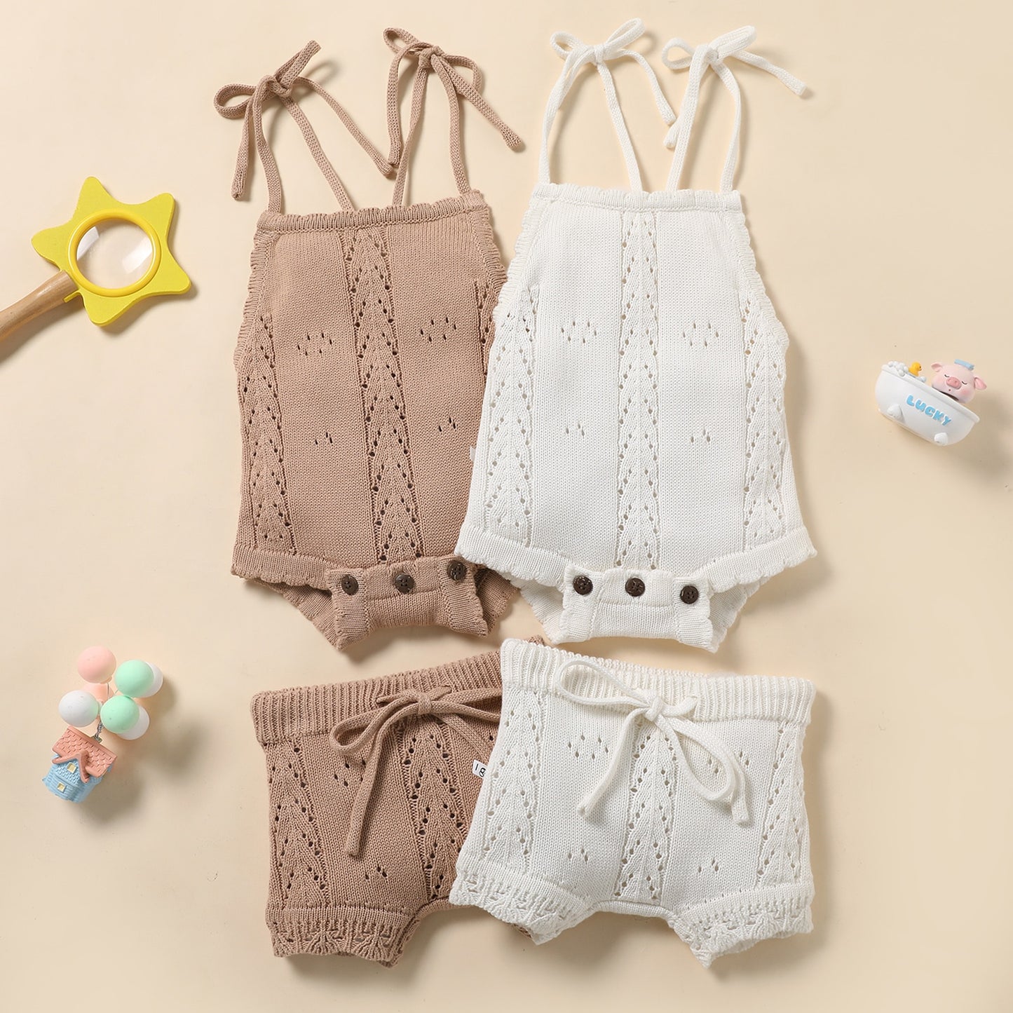 Conjunto vintage de bebé de 2 piezas