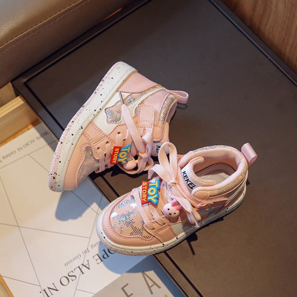 Zapatillas de juguete para niños con purpurina