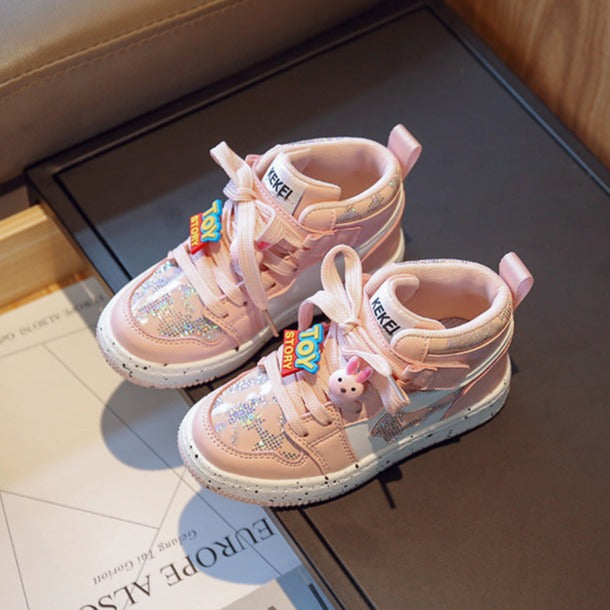 Zapatillas de juguete para niños con purpurina