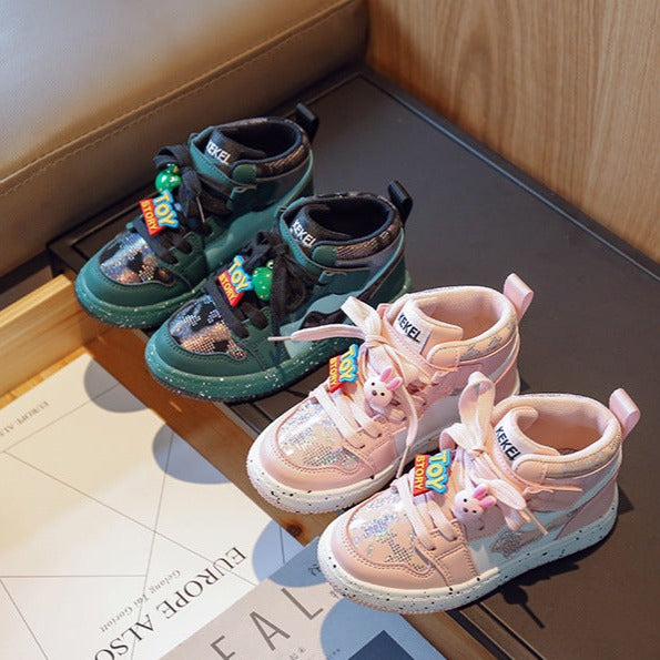 Zapatillas de juguete para niños con purpurina