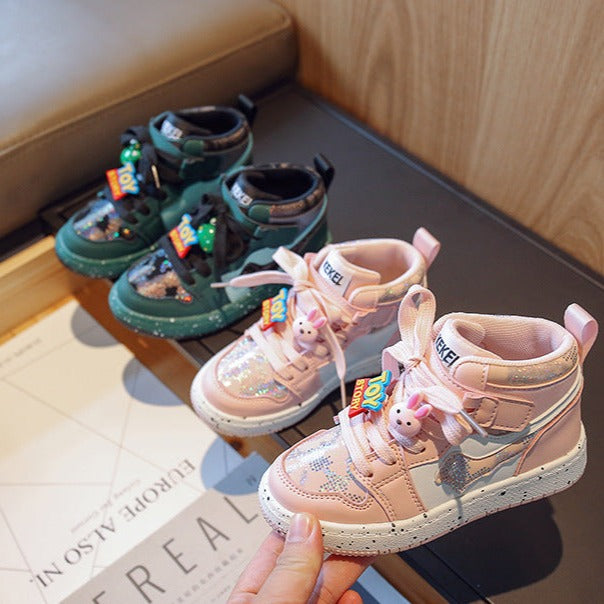 Zapatillas de juguete para niños con purpurina