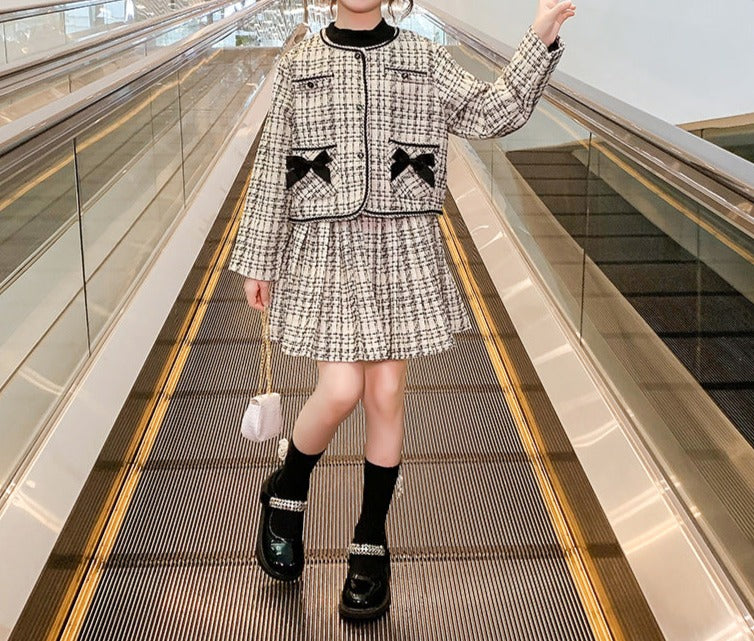 Conjunto infantil de tweed para mujer