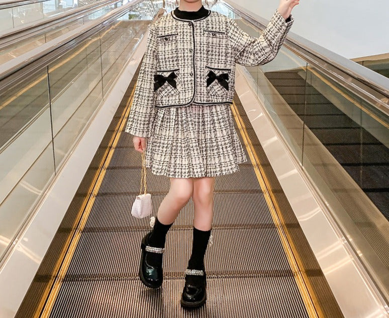 Conjunto infantil de tweed para mujer