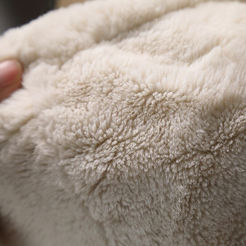 Chaqueta con capucha y orejas peludas para mujer y niño