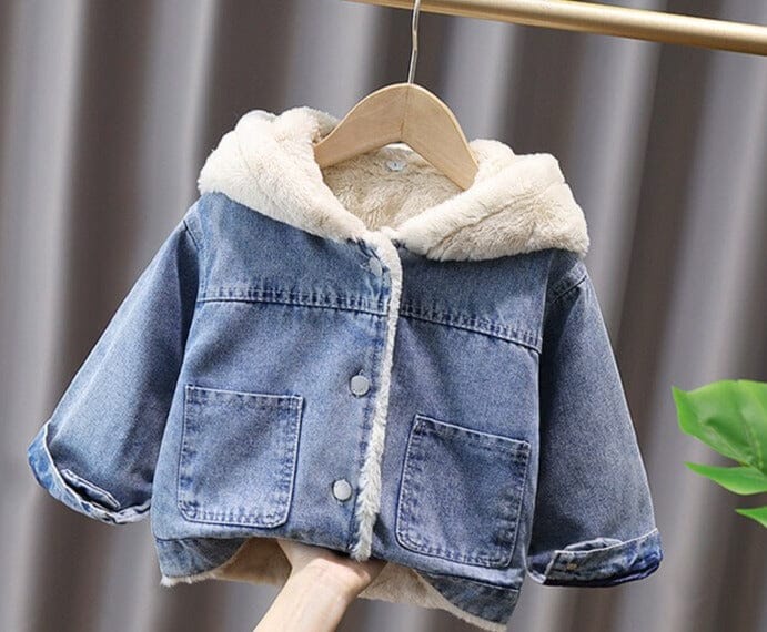 Chaqueta con capucha y orejas peludas para mujer y niño