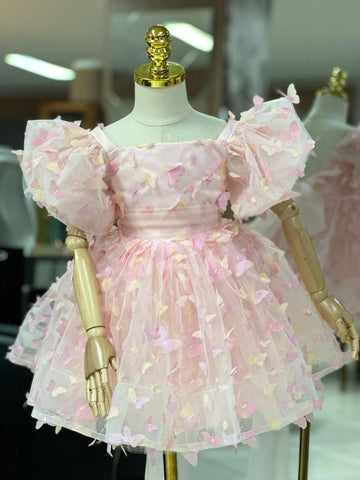Vestido infantil de mariposa 3D
