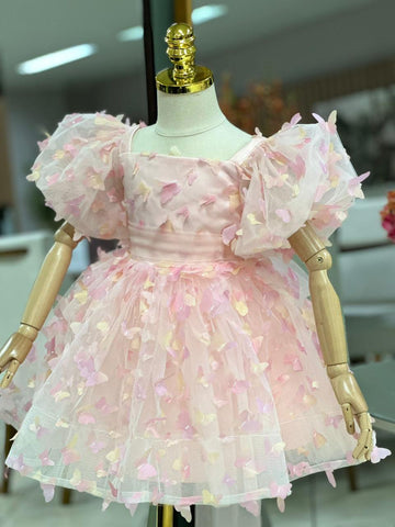 Vestido infantil de mariposa 3D